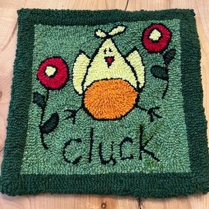 “Cluck” hooked wall hanging